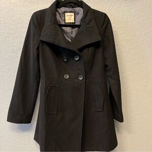 Old Navy Wool Blend Pea Coat Black Double Breasted Size Small S